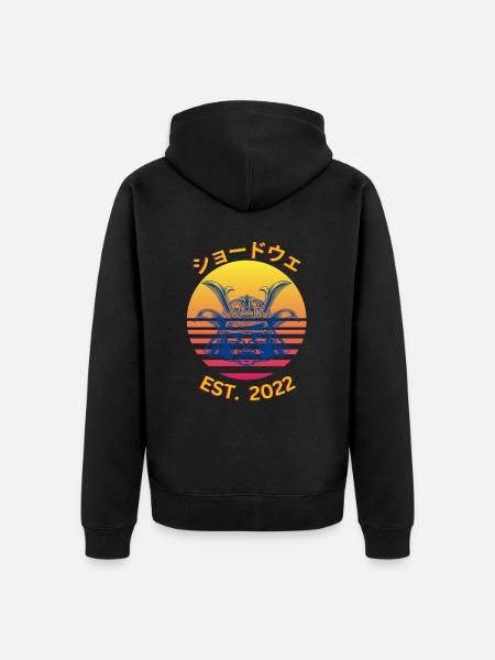 桜の日本語 1 - Unisex Premium Bio Zip Hoodie - Schwarz