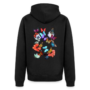 Der Sommer ruft - Unisex Premium Bio Zip Hoodie - Schwarz - Hinten - Nico (187cm)
