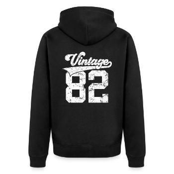 44TH BIRTHDAY 1982 VINTAGE 82 - Unisex Premium Organic Zip Hoodie - black - Back - Nico (187cm)