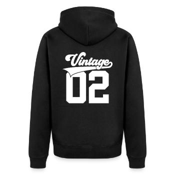 24E ANNIVERSAIRE MILLÉSIME 2002 - Veste à capuche bio Premium Unisexe - noir - Dos - Nico (187cm)