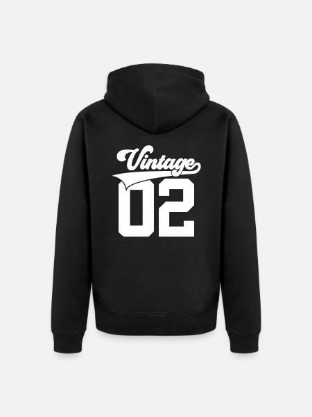 24E ANNIVERSAIRE MILLÉSIME 2002 - Veste à capuche bio Premium Unisexe - noir