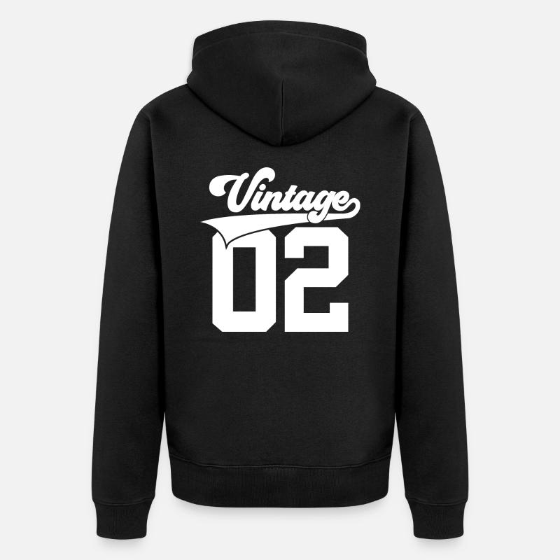 24E ANNIVERSAIRE MILLÉSIME 2002 - Veste à capuche bio Premium Unisexe - noir