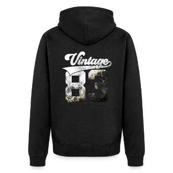 43E ANNIVERSAIRE MILLÉSIME 1983 - Veste à capuche bio Premium Unisexe - noir - Dos - Nico (187cm)