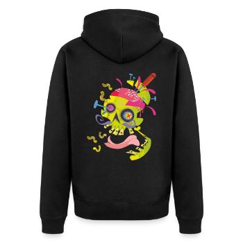mexican skull - Unisex Premium Organic Zip Hoodie - black - Back - Nico (187cm)