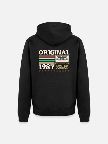 Cassette 36e anniversaire décembre 1987 - Veste à capuche bio Premium Unisexe - noir