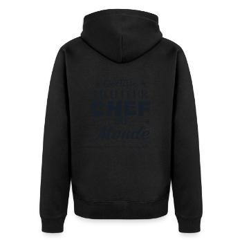 CERTIFIÉ MEILLEUR CHEF DU MONDE - Veste à capuche bio Premium Unisexe - noir - Dos - Nico (187cm)