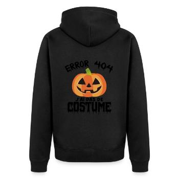 Halloween Error 404 Costume introuvable - Veste à capuche bio Premium Unisexe - noir - Dos - Nico (187cm)