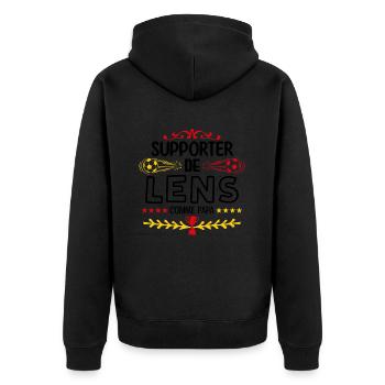 Je Suis Un Supporter De Lens Parfait - Veste à capuche bio Premium Unisexe - noir - Dos - Nico (187cm)