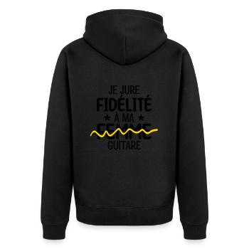 Guitar fan | Guitariste cadeau femme - Veste à capuche bio Premium Unisexe - noir - Dos - Nico (187cm)