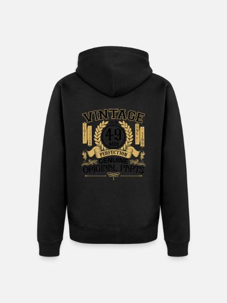 Vintage 49 år gammel - 49 år gammel bursdagsgave!!! - Premium økologisk unisex-hettejakke - svart