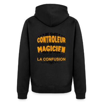 Controleur pas Magicien | le Meilleur Controleur - Veste à capuche bio Premium Unisexe - noir - Dos - Nico (187cm)