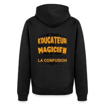 Educateur pas Magicien | le Meilleur Educateur ca - Veste à capuche bio Premium Unisexe - noir - Dos - Nico (187cm)