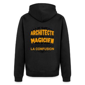 Architecte pas Magicien | le Meilleur Architecte - Veste à capuche bio Premium Unisexe - noir - Dos - Nico (187cm)