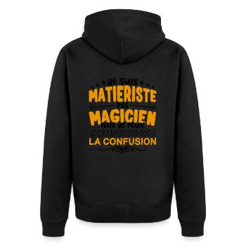Matieriste pas Magicien | le Meilleur Matieriste - Veste à capuche bio Premium Unisexe - noir - Dos - Nico (187cm)
