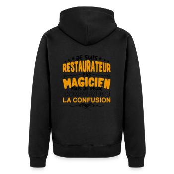 Restaurateur pas Magicien | le Meilleur Restaurat - Veste à capuche bio Premium Unisexe - noir - Dos - Nico (187cm)