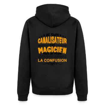 Canalisateur pas Magicien | le Meilleur Canalisat - Veste à capuche bio Premium Unisexe - noir - Dos - Nico (187cm)