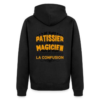 Patissier pas Magicien | le Meilleur Patissier ca - Veste à capuche bio Premium Unisexe - noir - Dos - Nico (187cm)