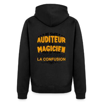 Auditeur pas Magicien | le Meilleur Auditeur cade - Veste à capuche bio Premium Unisexe - noir - Dos - Nico (187cm)