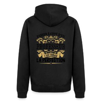 Professeur | le Meilleur cadeau Professeur - Veste à capuche bio Premium Unisexe - noir - Dos - Nico (187cm)
