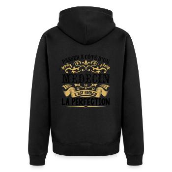 Médecin | le Meilleur cadeau Médecin - Veste à capuche bio Premium Unisexe - noir - Dos - Nico (187cm)