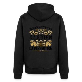 Gardien | le Meilleur cadeau Gardien - Veste à capuche bio Premium Unisexe - noir - Dos - Nico (187cm)