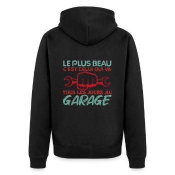 Mécanicien | lAutomobile Cadeau Auto Garage - Veste à capuche bio Premium Unisexe - noir - Dos - Nico (187cm)