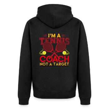 coach de Tennis Cadeau coach Tennis Le Meilleur! - Veste à capuche bio Premium Unisexe - noir - Dos - Nico (187cm)