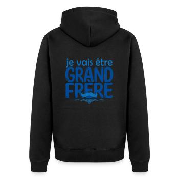 grand frère Bientôt grand-frère futur grand frère - Veste à capuche bio Premium Unisexe - noir - Dos - Nico (187cm)