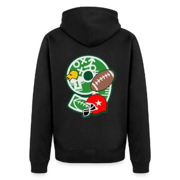 Fußball 9. Geburtstagsparty Nummer 9 - 9 Jahre - Unisex Premium Bio Zip Hoodie - Schwarz - Hinten - Nico (187cm)