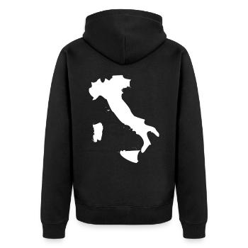 Drapeau de carte Italie - Veste à capuche bio Premium Unisexe - noir - Dos - Nico (187cm)
