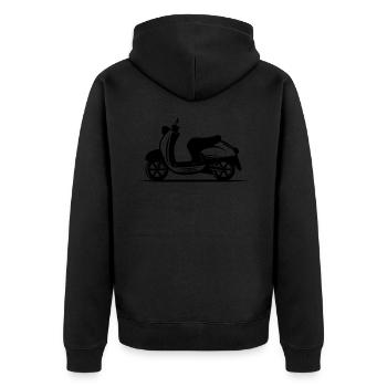 Moped - Scooter - Moped - Unisex Premium Organic Zip Hoodie - black - Back - Nico (187cm)