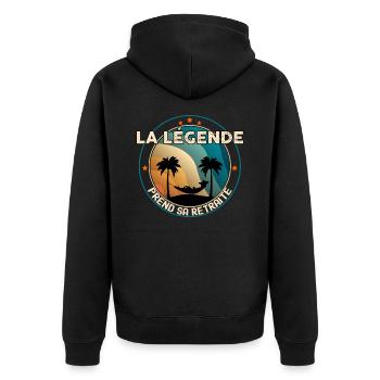 La légende prend sa retraite, cadeau carrière - Veste à capuche bio Premium Unisexe - noir - Dos - Nico (187cm)