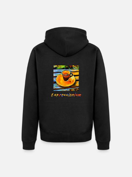 An expressionism espresso becomes espressionism - Unisex Premium Organic Zip Hoodie - black