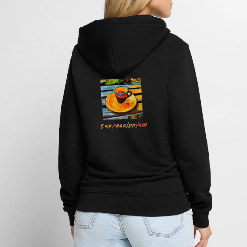 Aus einem expressionistischen Espresso wird Espressionismus Unisex Premium Bio Zip Hoodie