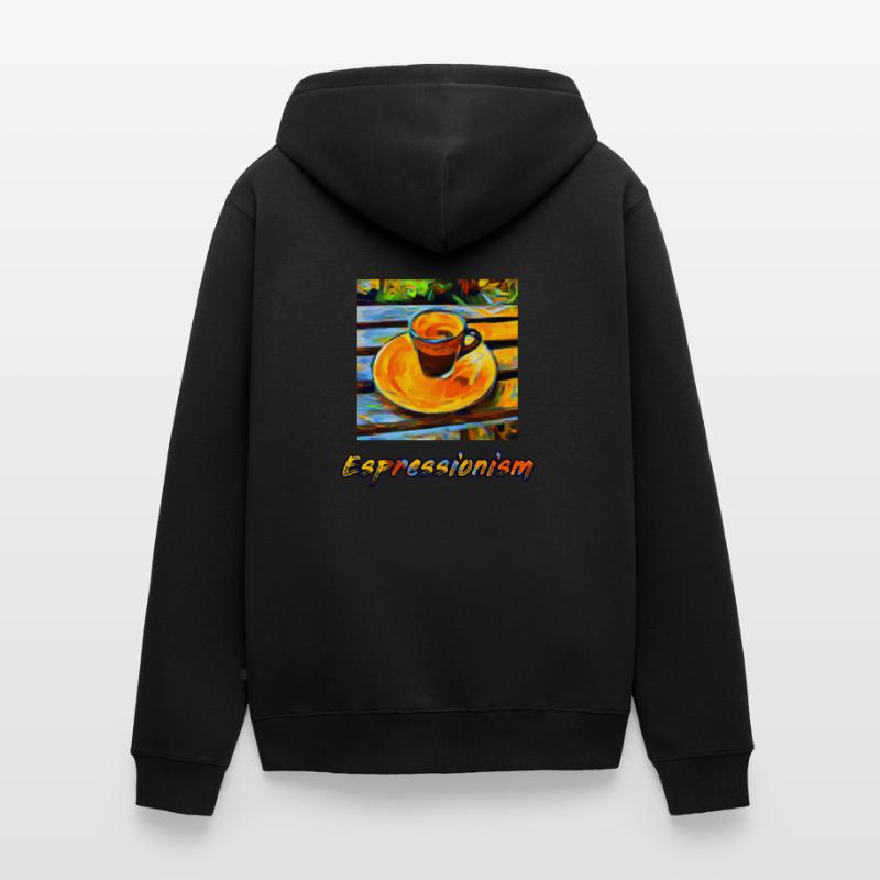 Aus einem expressionistischen Espresso wird Espressionismus Unisex Premium Bio Zip Hoodie