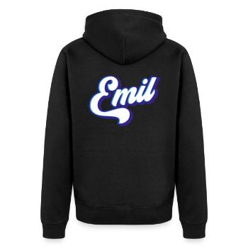 Emil | Couleurs changeantes - Veste à capuche bio Premium Unisexe - noir - Dos - Nico (187cm)