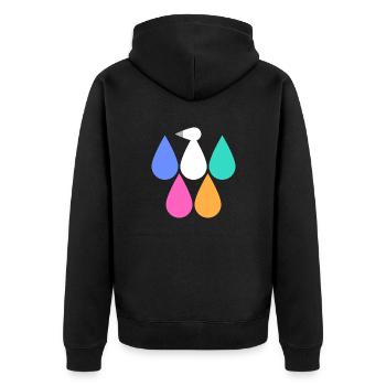 Colorful Birds Design Gifts - Unisex Premium Organic Zip Hoodie - black - Back - Nico (187cm)