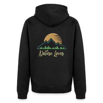 Randonnée en amoureux de la nature en amoureux de la nature - Veste à capuche bio Premium Unisexe - noir - Dos - Nico (187cm)