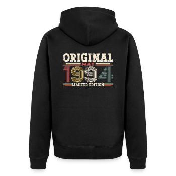 Original May 1994 Vintage 1994 Birthday 1994 - Unisex Premium Organic Zip Hoodie - black - Back - Nico (187cm)