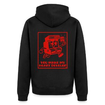 You Make My Heart Grow - Love Design - Unisex Premium Organic Zip Hoodie - black - Back - Nico (187cm)