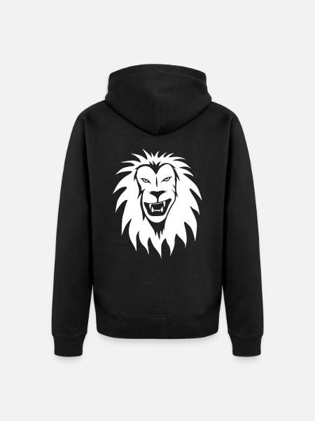 Lion - Unisex Premium Organic Zip Hoodie - black