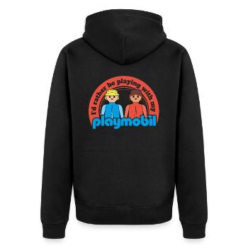 Logo Playmobil Pour Les Playmobil Lovers - Veste à capuche bio Premium Unisexe - noir - Dos - Nico (187cm)