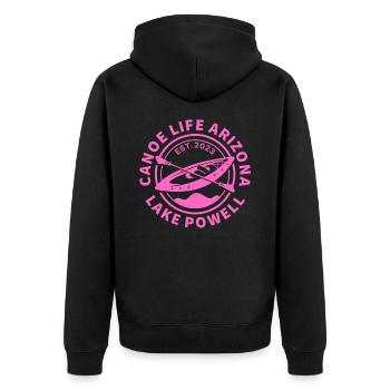 Canoe Life Arizona Design - Unisex Premium Bio Zip Hoodie - Schwarz - Hinten - Nico (187cm)