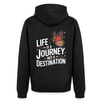 Schmetterling Monarchfalter Bunt Schmetterlinge - Unisex Premium Bio Zip Hoodie - Schwarz - Hinten - Nico (187cm)