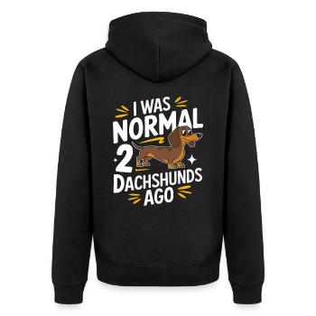 Chien teckel - Veste à capuche bio Premium Unisexe - noir - Dos - Nico (187cm)
