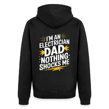 Électricien Électronicien Technicien Artisan Métier Disant - Veste à capuche bio Premium Unisexe - noir - Dos - Nico (187cm)