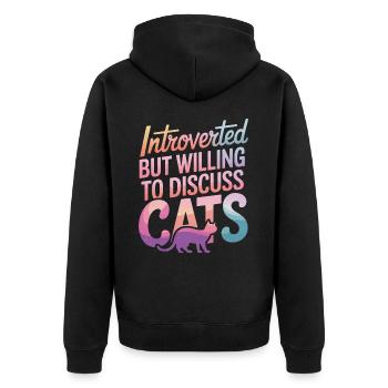 Introvertierter asozialer introvertierter - Unisex Premium Bio Zip Hoodie - Schwarz - Hinten - Nico (187cm)