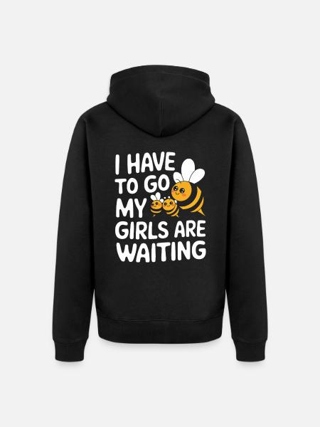 honey bee beekeeper bees bee - Unisex Premium Organic Zip Hoodie - black