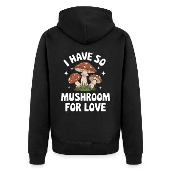 Mushroom Mushrooms Funghi Mushroom - Unisex Premium Organic Zip Hoodie - black - Back - Nico (187cm)