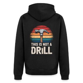 Lustiger Heimwerker Handwerker Reparaturmann - Unisex Premium Bio Zip Hoodie - Schwarz - Hinten - Nico (187cm)